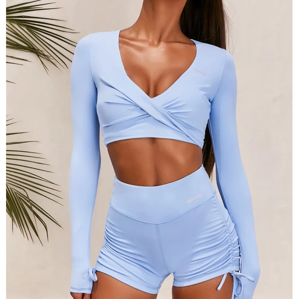 Oh Polly Bo+Tee 3 Piece Set Baby Blue Small Like New - Picture 5 of 15